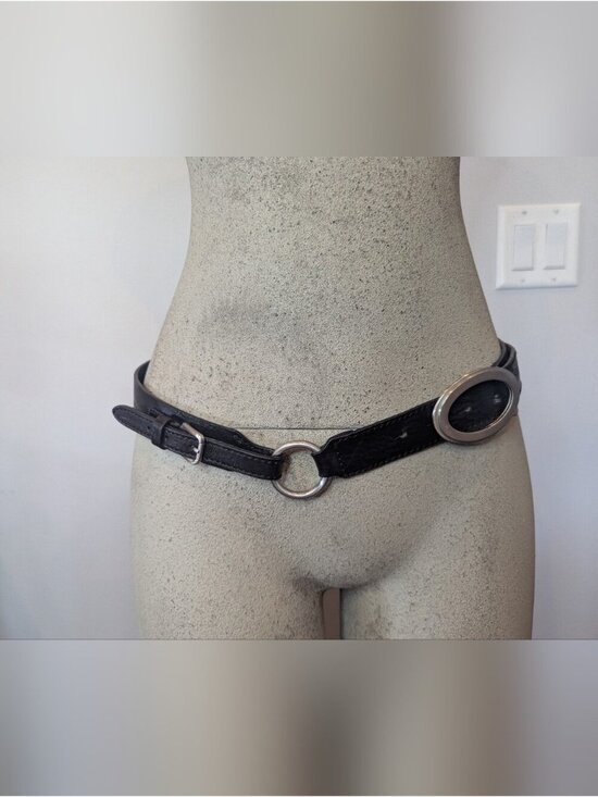 Y2K Vintage Jacob Leather Hip Belt Convertible Waist Belt, Made In Canada Size S main image 12